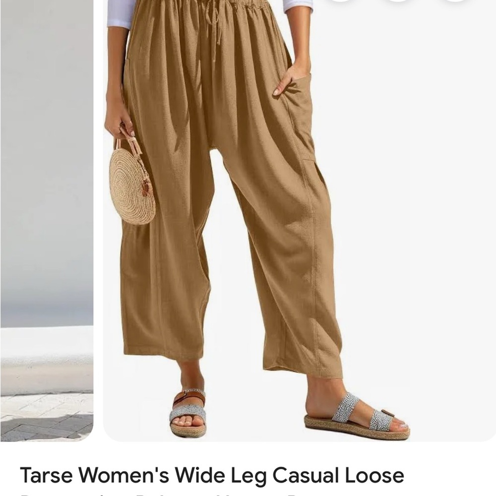 Women's Casual Wide Leg Pants - Brown